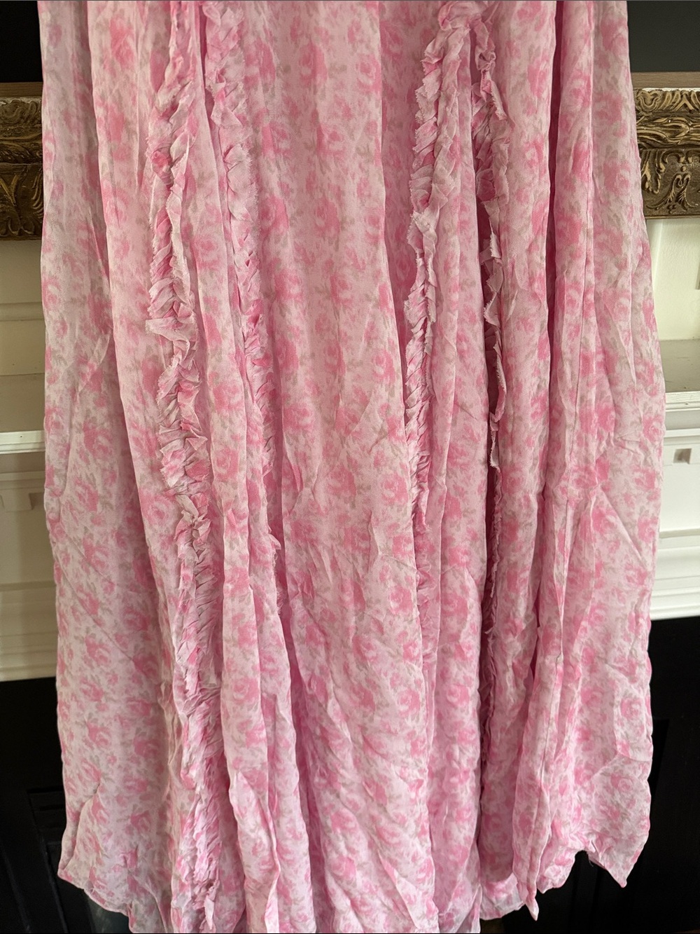 LoveShackFancy Pink Ruffled Strap Floral Maxi Dress - Picture 5 of 8